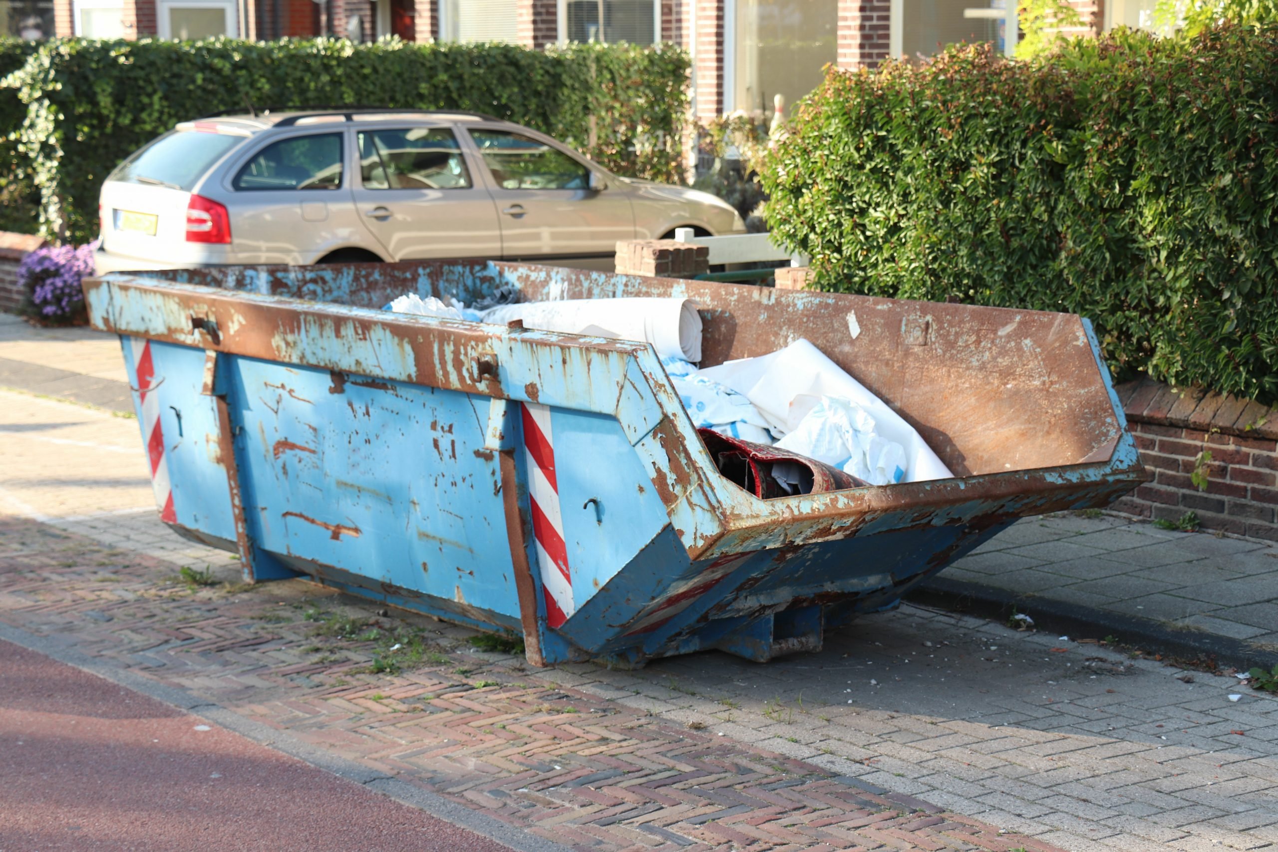 skip on the path in Watford