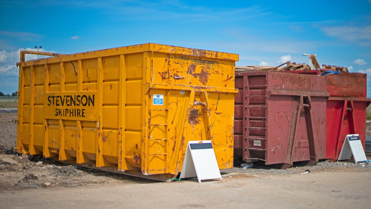 A commercial Stevenson Skip hire skip in Bolton