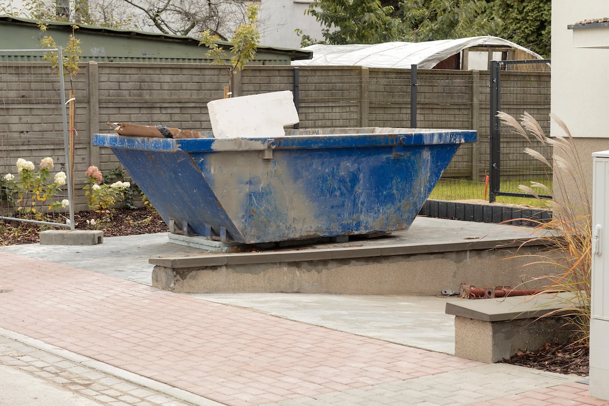 A large skip from Stevenson Skip Hire in Swaffham