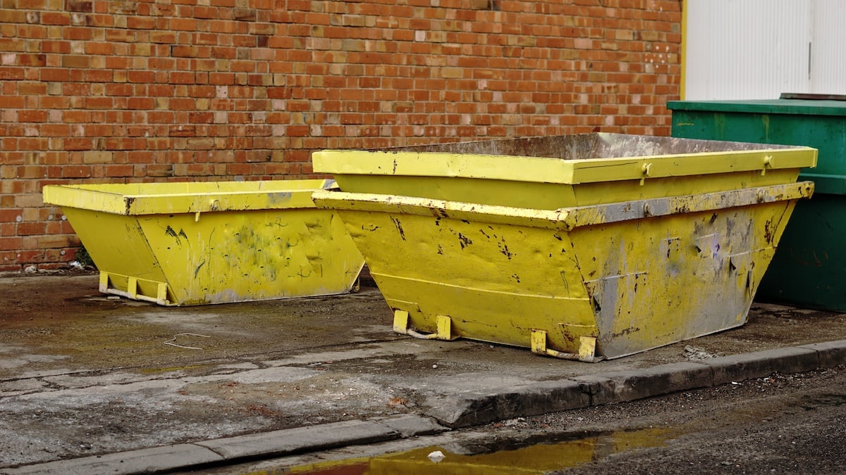 A large commercial skip in Felixstowe